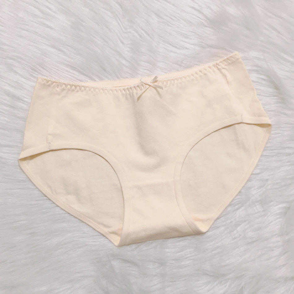 Bragas de mujer con bonito lazo, calzoncillos de mujer de algodón transpirables de cintura media.