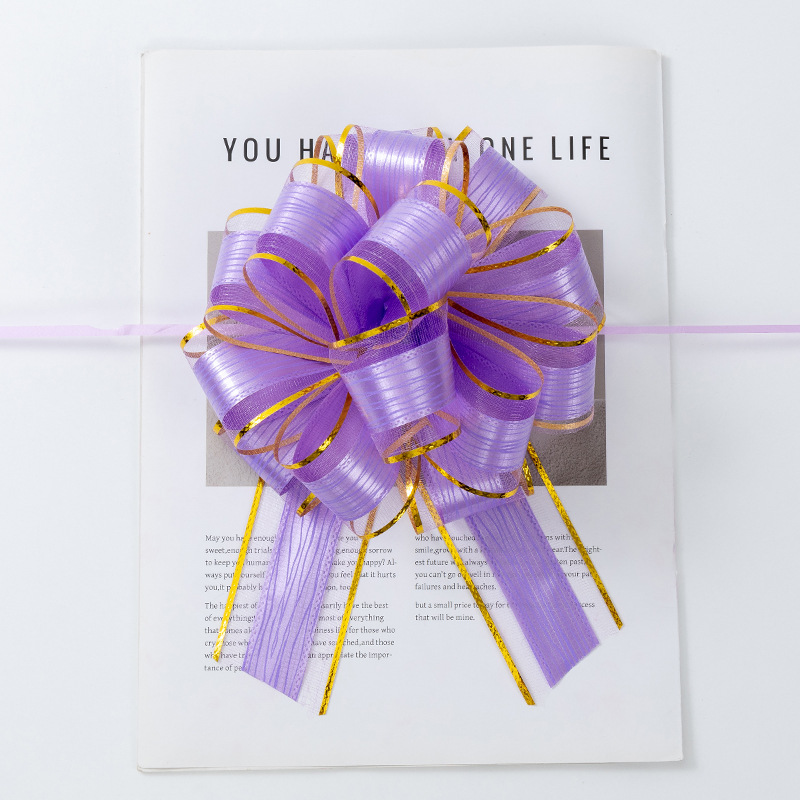 Flores de mano de cinta de color, flores de boda, decoración de escaleras, embalaje de regalos, caja de regalos, props de diseño de boda