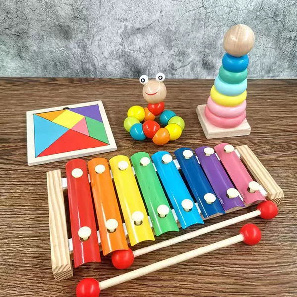 4 pieces of 3 piano+rainbow tower+insect+Qiqiao board
