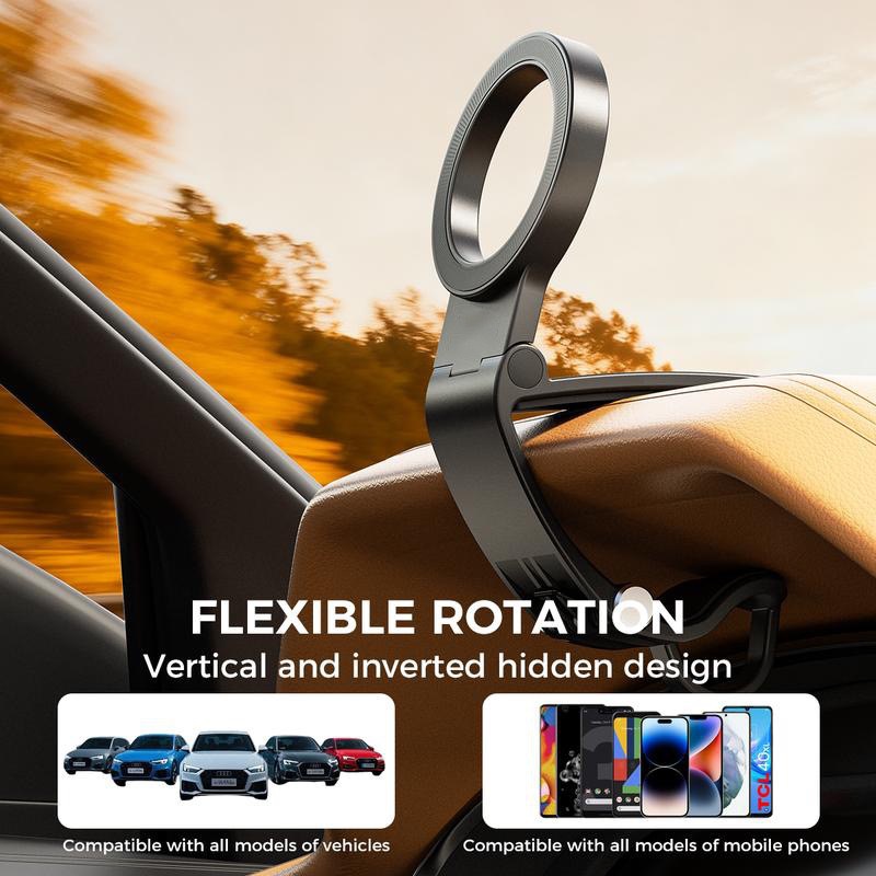 Cross-border MagSafe car dashboard clip-on phone navigation support stand, foldable magnetic car mount