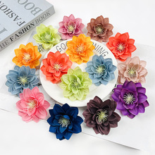 仿真毛布款荷花 diy古风头饰簪花莲花材料婚礼堂花墙插花摄影摆件