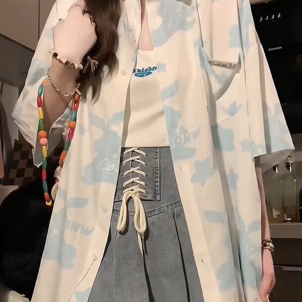 Korean Style Pure Desire Shirt 2026 New Niche Light-Colored Half-Sleeve Shirt Cardigan Loose Versatile Jacket for Female Students Korean Style Pure Desire Shirt 2026 New Niche Light-Colored Half-Sleeve Shirt Cardigan Loose Versatile Jacket for Female Students