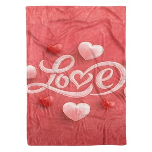Cross-border Valentine's Day love flannel blanket office nap blanket living room sofa lazy blanket bedroom bed sheet