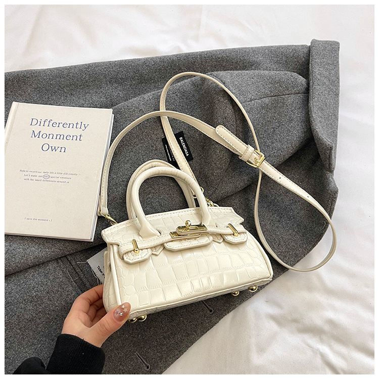 Cross-border retro cocodrilo portátil bolso Kelly mujer 2025 nuevo estilo extranjero de alta moda mochila de hombro