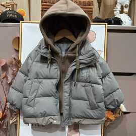 男女童韩版冬棉服加厚假两件外套儿童中大童宝宝棉衣冬装保暖棉袄