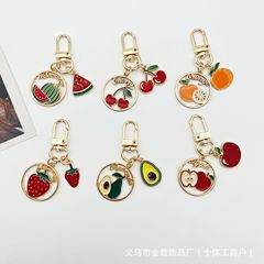 夏の新フルーツキーホルダーチェリースイカ合金ペンダントアボカド滴下オイル airpods バッグペンダント
