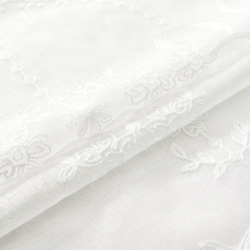 Espejo de flores de color blanco colorido cortina de ventana transparente adecuada para el balcón de la sala de estar largo flores dormitorio cortinas de comercio exterior transfronterizas