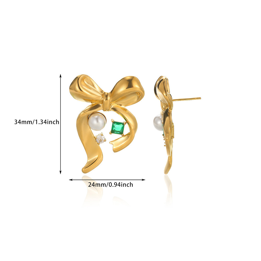 5g Weight 0.03µm-0.05µm Gold Plating Thickness PVD Coated Gold Plating Process 304 Stainless Steel Ear Needle Material 18K Real Gold Plated Plating Material Imitation Pearl, Zircon Inlay Material Ear Studs Classification 1 Piece, 1 Pair Quantity Holiday, Daily, Selfie Occasion 304 Stainless Steel Material Tortoise, Bow Knot Pattern Women's Gender Casual, Elegant, Lady Style Waterproof Non Tarnish, Plating Craft PVD Coated Real Gold Plated Tortoise Bow Knot 304 Stainless Steel Casual Elegant Lady Waterproof Non Tarnish Ear Studs 8