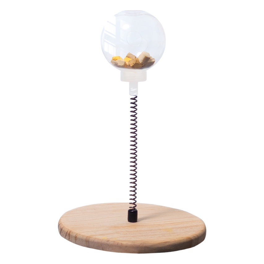 Madera maciza primavera giratoria catnip bola traje gato comida fuga bola mascota juguete divertido gato palo gato suministros entrega