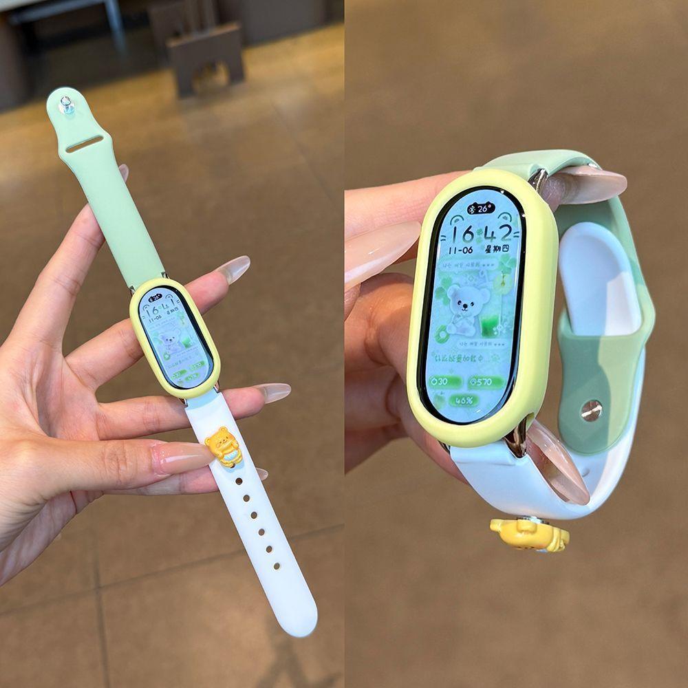 [Baby Bear] Suitable for Xiaomi Mi Band 10/9 Ceramic Version DIY Reverse Buckle Silicone Cartoon 9/8 Nfc Strap 8