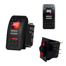 房车开关改装通用5P ON/OFF红灯Winch Power翘板汽车游艇开关