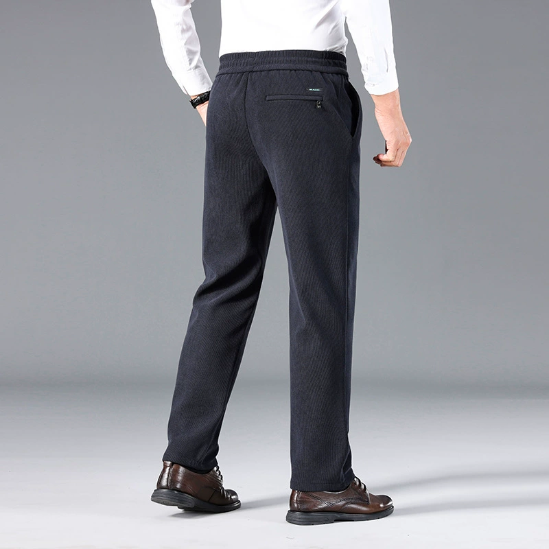 Вельветовые мужские брюки осень-зима новые эластичные брюки для молодежи повседневная эластичная прямая брюки с высокой талией