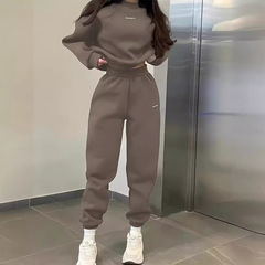 国境を越えたアマゾン独立局ファッション婦人服2025春秋貿易気質カジュアルスウェットシャツスーツ2点セット