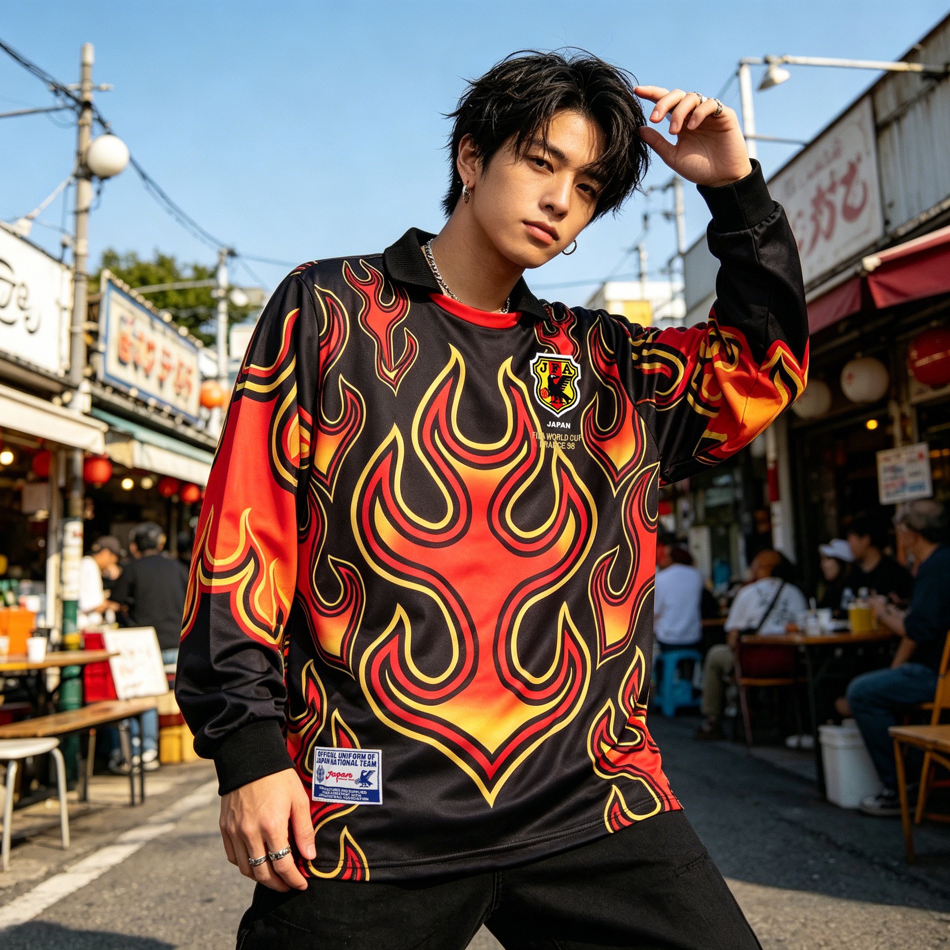 Japanese National Team Classic Retro Jersey Classic Style Trendy Outfit Football Shirt Casual Wear