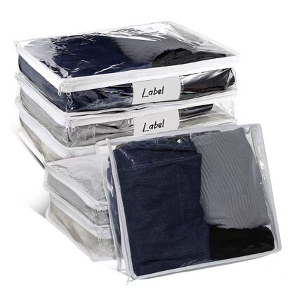 Pvc Zipper Bag Cross-Border Transparent Storage Bag Temu Shein Bag Dustproof Bag