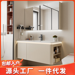 Yida bathroom with arc side storage compartment bathroom hand wash basin basin bathroom cabinet combination