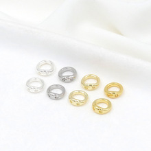 18K真金穿线闭口圈连接环收尾双孔猪鼻圈镀金diy项链手链配件 B06