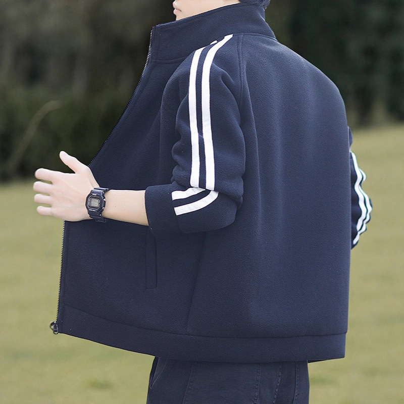 Fanset Trendy Brand Autumn and Winter New Polar Fleece Jacket Men's Casual Outdoor Fleece-Lined Thickeneded Sports Stand-Up Collar Jacket