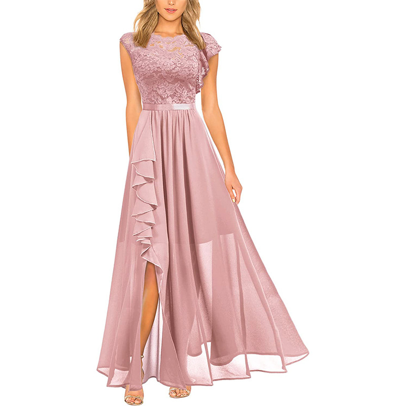 Cross-border Independent Site Party Women's Long Dress, Popular Lace Bridesmaid Evening Gown_ecoleips.com