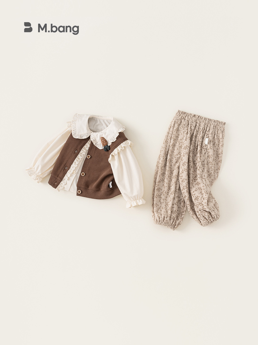 Yoobao ropa infantil de niña de otoño ropa de pantalones de flores 2026 nuevo primavera primavera otoño mujeres bebé son dulce conjunto de tres piezas