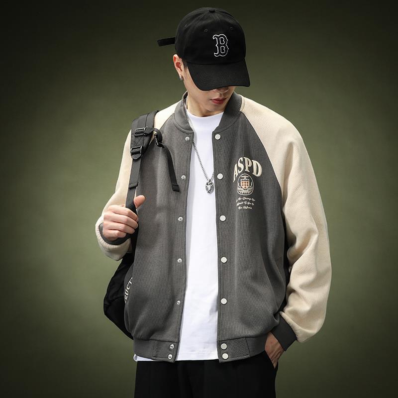 American Style MA1 Baseball Suit Men's Spring and Autumn Vintage Aviator Top Casual Loose Colorblock Couple Embroidered Jacket Trendy
