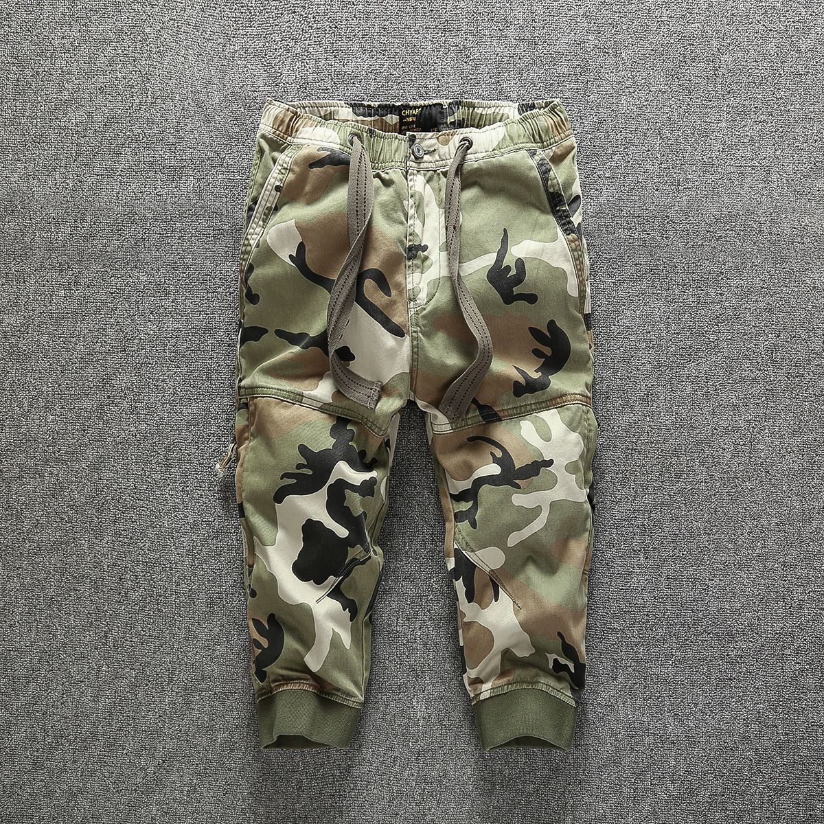 New Men's Cargo Cropped Pants Camouflage Mid-Length Loose Casual Pants Men's Loose Casual Jogger Pants Wholesale