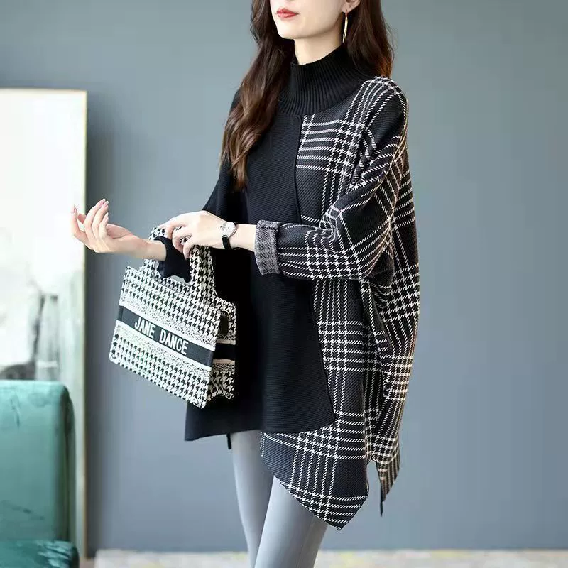 Свитер с длинными рукавами осенний вязаный, mid-length, свободный крой