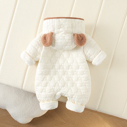 Infant Thick Cotton Jacket Baby Trendy Fleece Lined Thick Cute Warm Teddy Bear Double Pockets Thin Cotton Hasty Fashionable