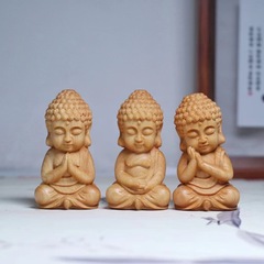 崖柏木釋迦摩尼小如來佛像天然實木雕刻桌面擺件客廳裝飾車載擺件