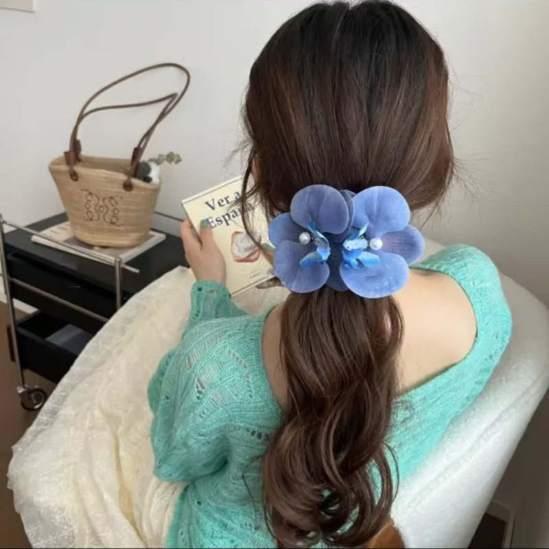 早春配饰玫瑰花白色花朵发夹大号鸭嘴夹女2025年新款高级感发饰品|undefined