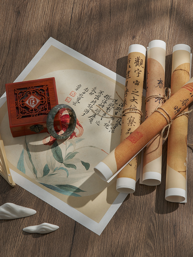 印刷版古风小品字画花鸟山水装饰摆件道具高清宣纸平面中国风氛围