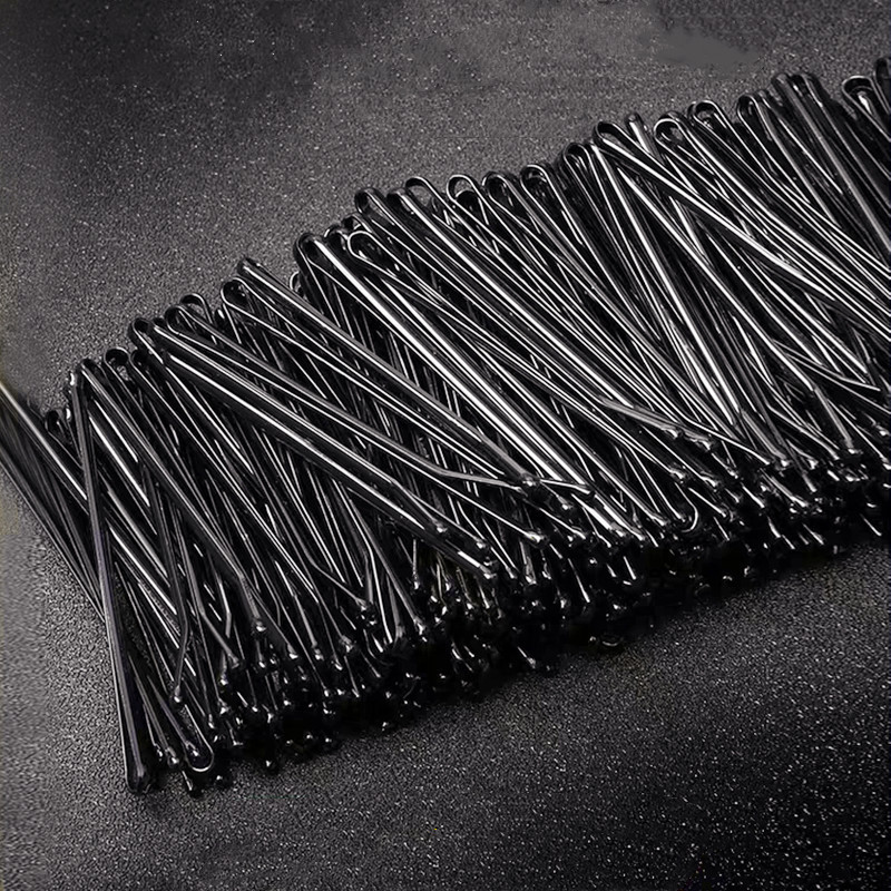 50 pieces 1.2mm thick hair clips, steel hair accessories, hair pins, frayed black hair, one-piece forehead clips, side clips