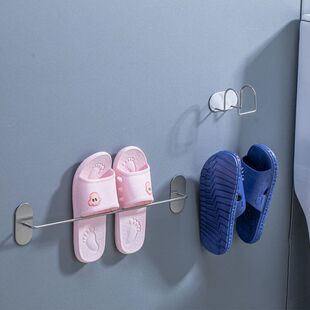 Toilet Slipper Rack 304 Stainless Steel Wall-Mounted Nail-Free Household Bathroom Drain Rack Door Rear Shoe Storage Rack