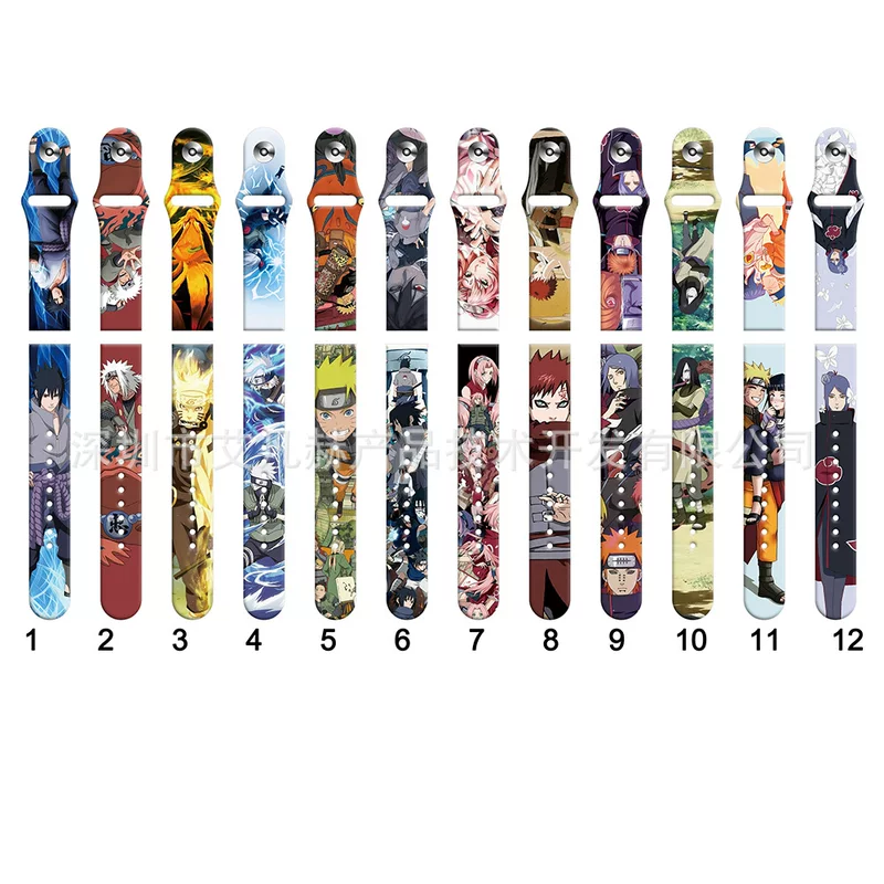 Naruto, samsung, huawei, silicone watch strap, 22mm