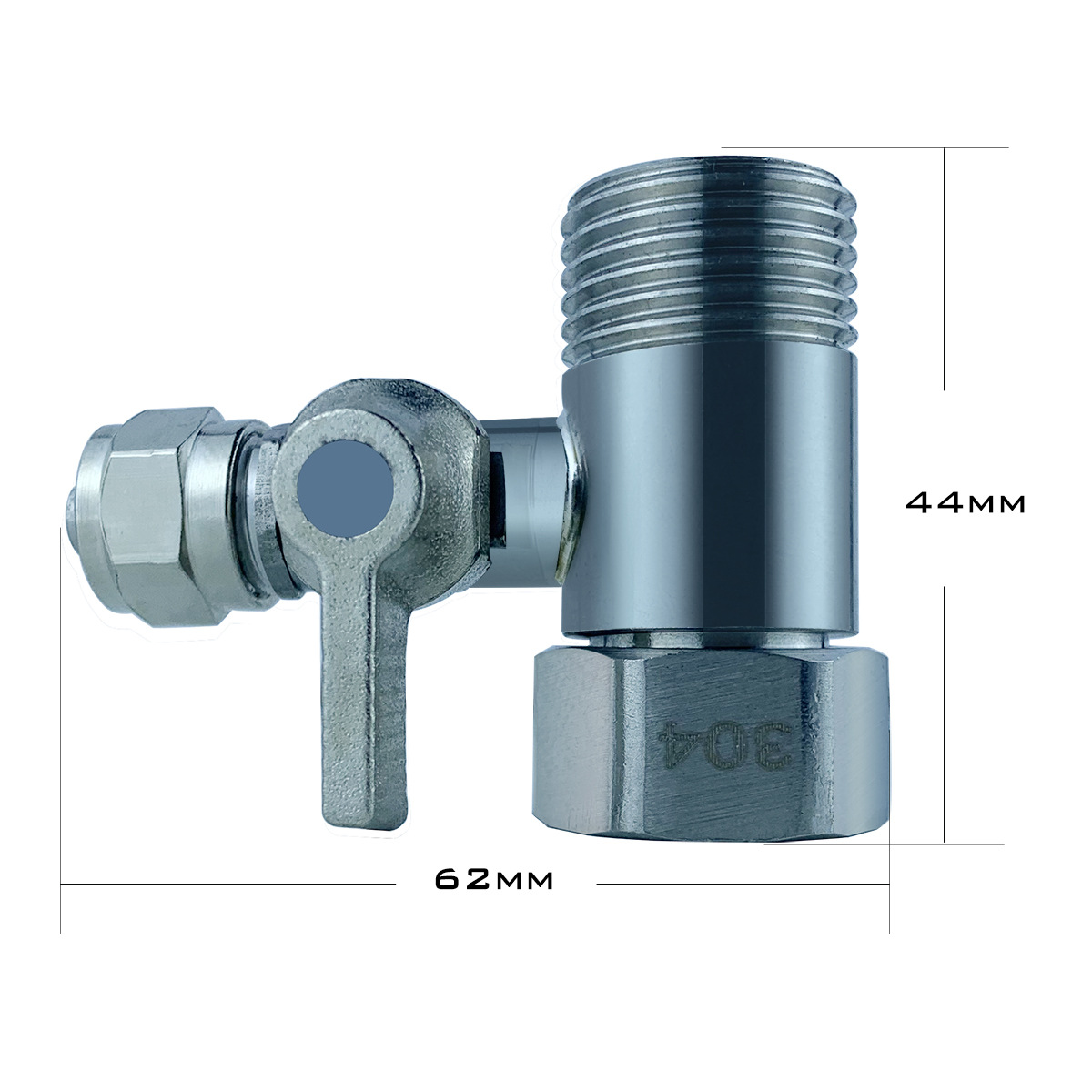不锈钢球阀标注尺寸