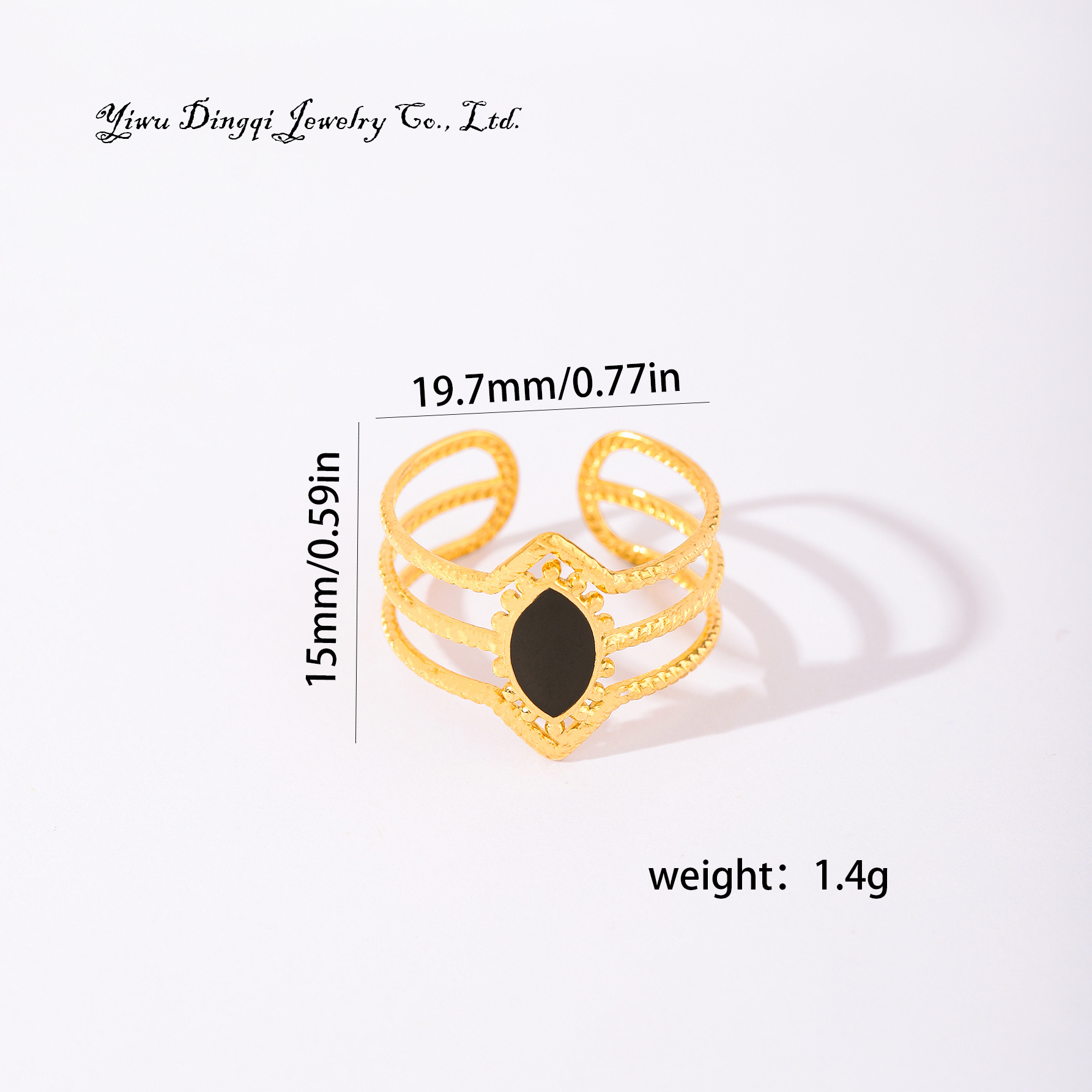 Stainless Steel Turquoise Open Ring Geometric Designer Style_voghion.com