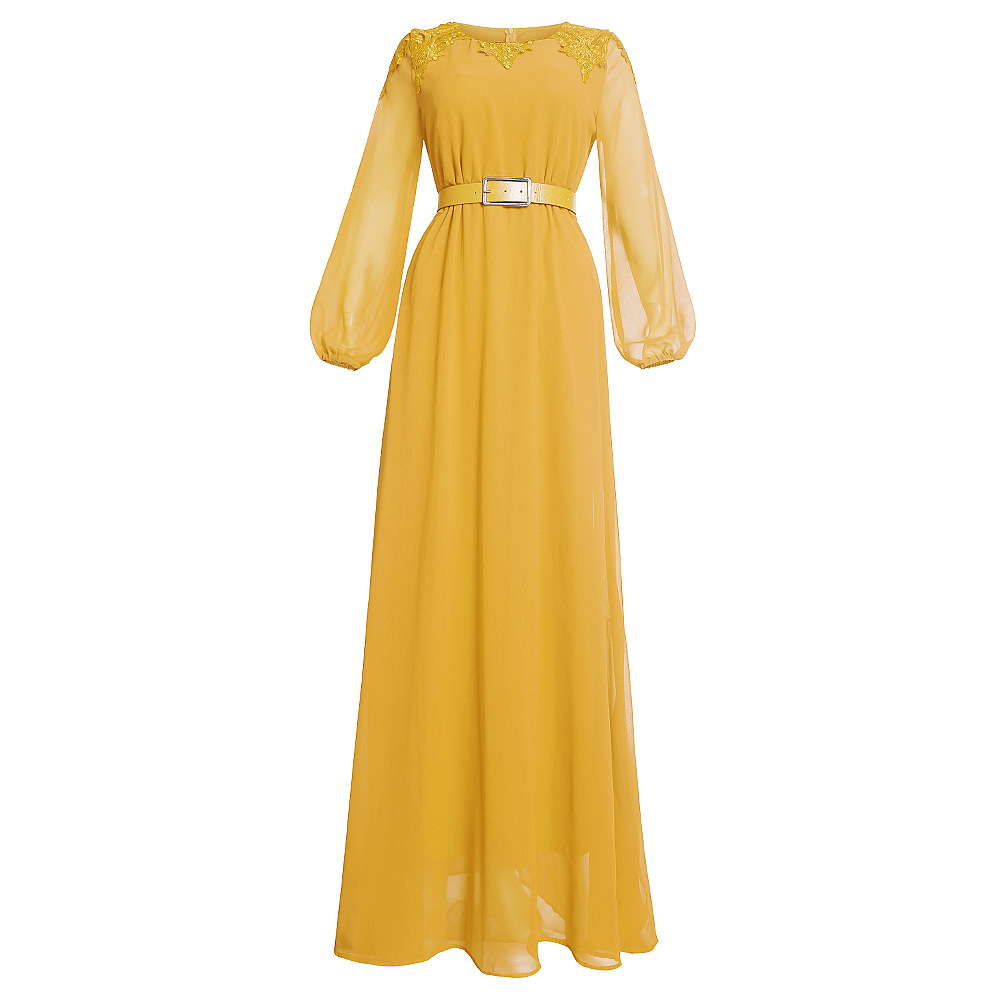 Women's Clothing fashion temperament commuting high waist slimming loose solid color dress _voghion.com