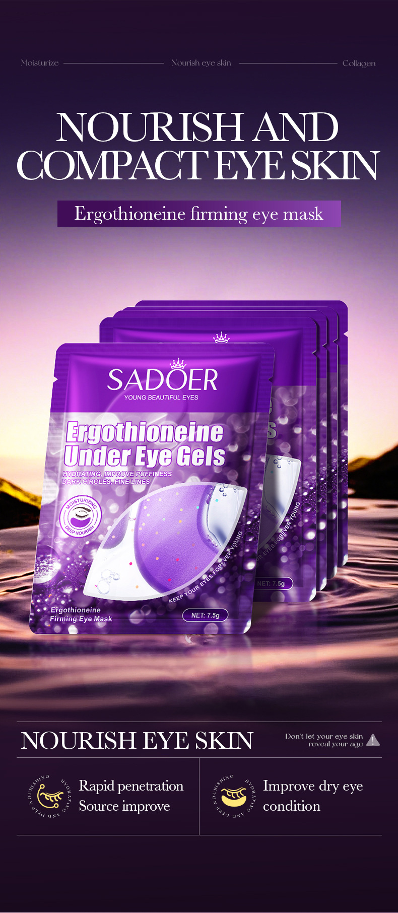 Moisturizing and Nourishing Firming Eye Mask for All Skin Types 7.5g 12g