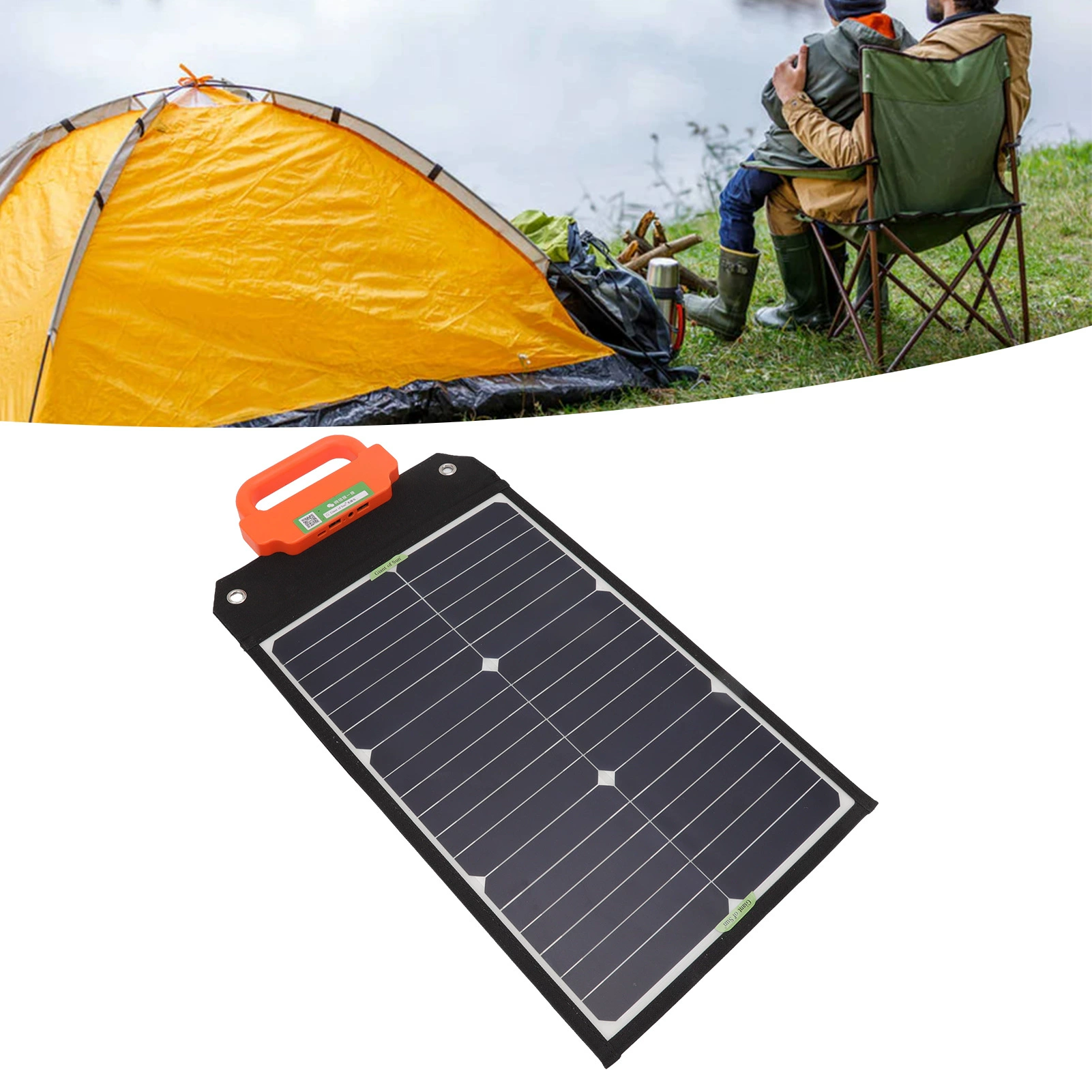 Handheld battery solar-powered, charger, waterproof RV for camping, 50W