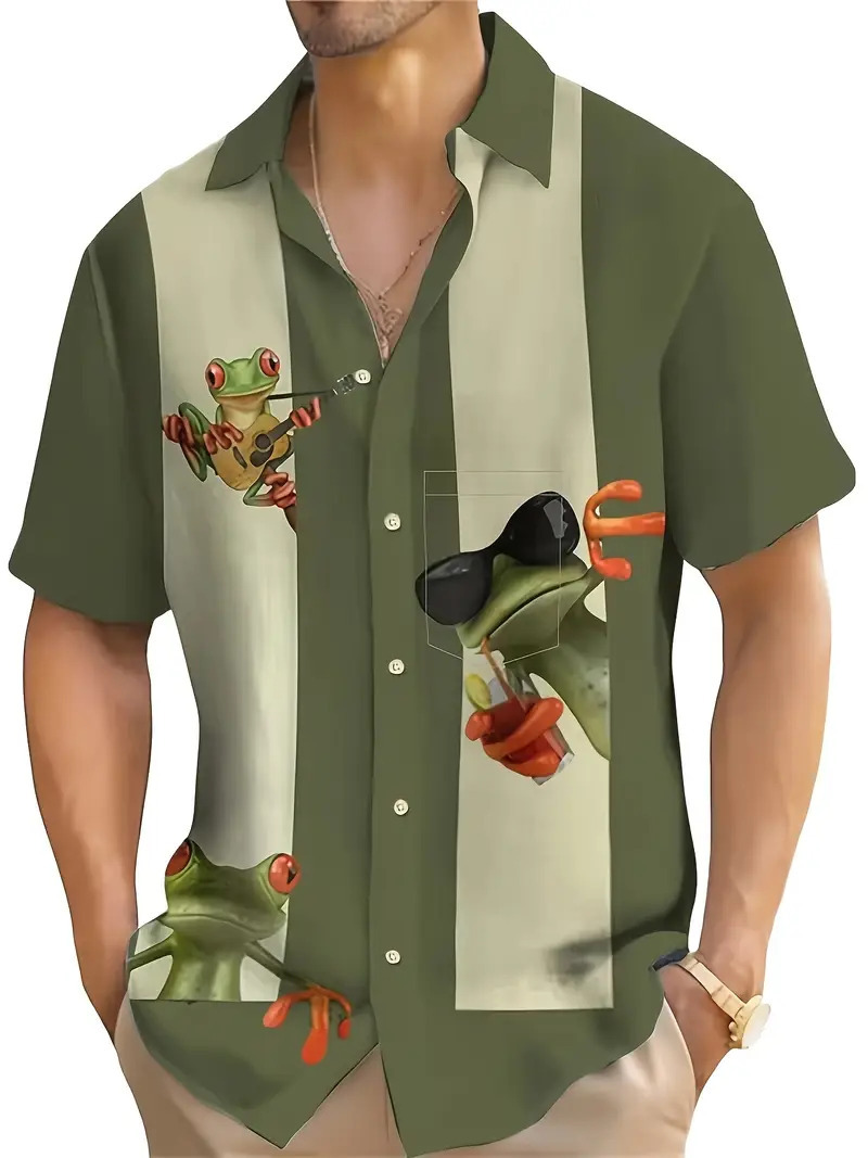 2024 verano nuevo estilo personalidad moda casual todo fósforo fresco y guapo letras camisa de manga corta a rayas MB1