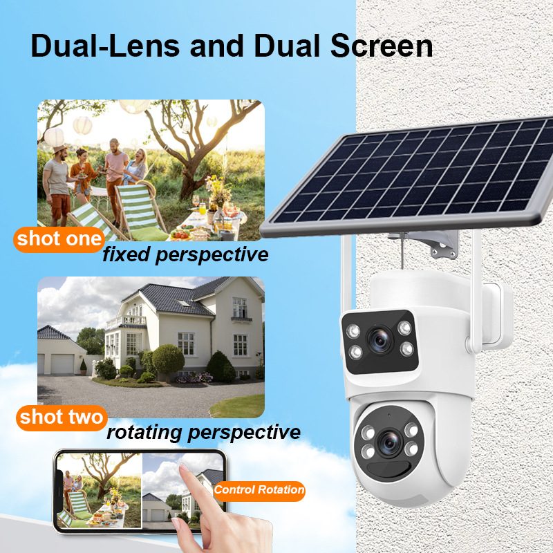 Nuevos productos transfronterizos 3 millones de cámaras binoculares solares de baja potencia 4G en espera de 365 días de monitoreo 360 grados al aire libre