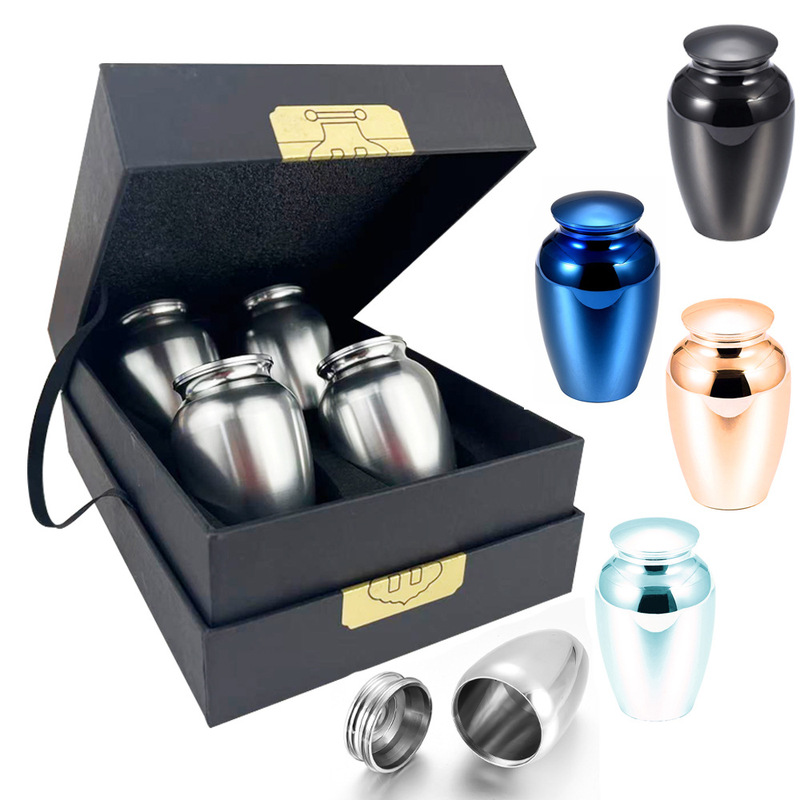 Foreign Trade Best-Selling Metal Commemorative Pet Urn 45*65mm 4Pcs a Jewelry Box Urn