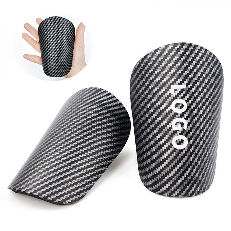 European and American In-Stock Temu Carbon-Patterned Soccer Shin Guards, Imitation Carbon Fiber, for Children and Adults, Mini Master Insert-Style
