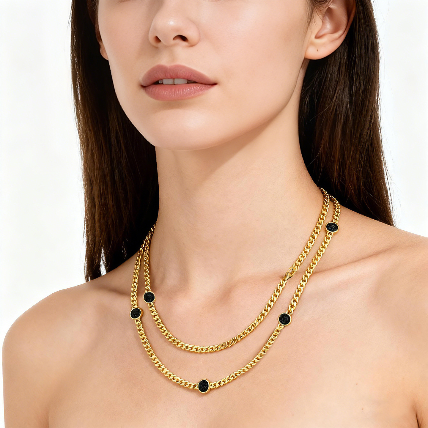 Collar De Cadena Cubana Vintage Para Mujer De Plata De Ley 925_voghion.com