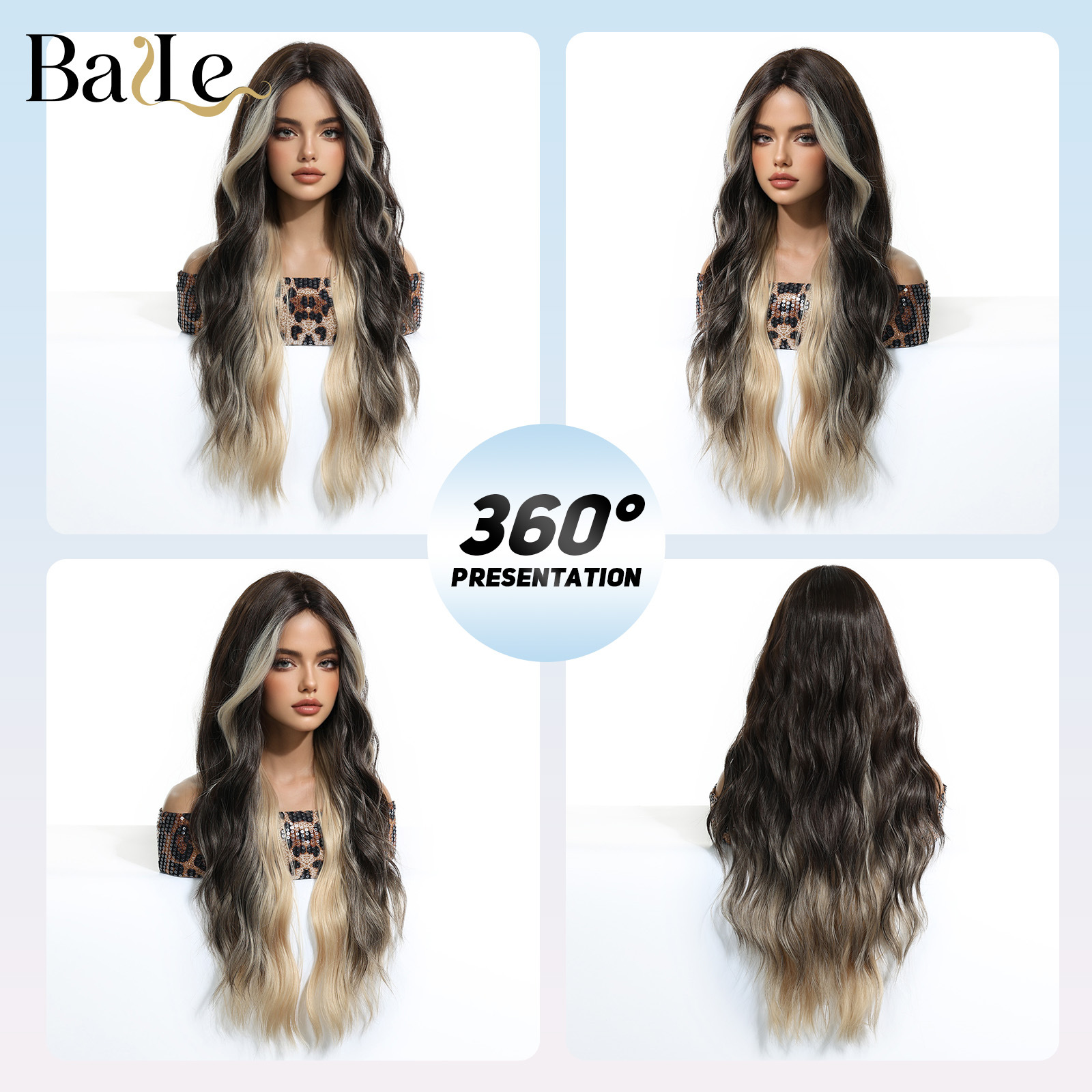 Peruca marrón oscuro teñido teñido claro oro largo rizos de cabello completo cubierta de cabeza femenina simulación cuero cabelludo wig seda de alta temperatura
