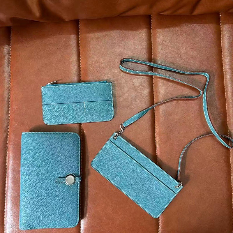 高端头层牛皮多功能长款钱包真皮证件机票夹包女旅行护照包卡夹TC