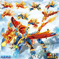 Toy for boys, plastic dragon battle, constructor, small particles