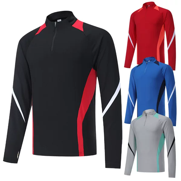 New Football Training Clothes Men's Spring and Autumn Jacket Running Knitted Collar Jacket Sportswear