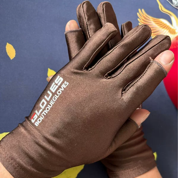 Two-Finger Exposed Sports Logo Ice Silk Sun Protection Gloves for Men and Women, Suitable for Cycling, Driving, Fishing, and Touchscreen Use