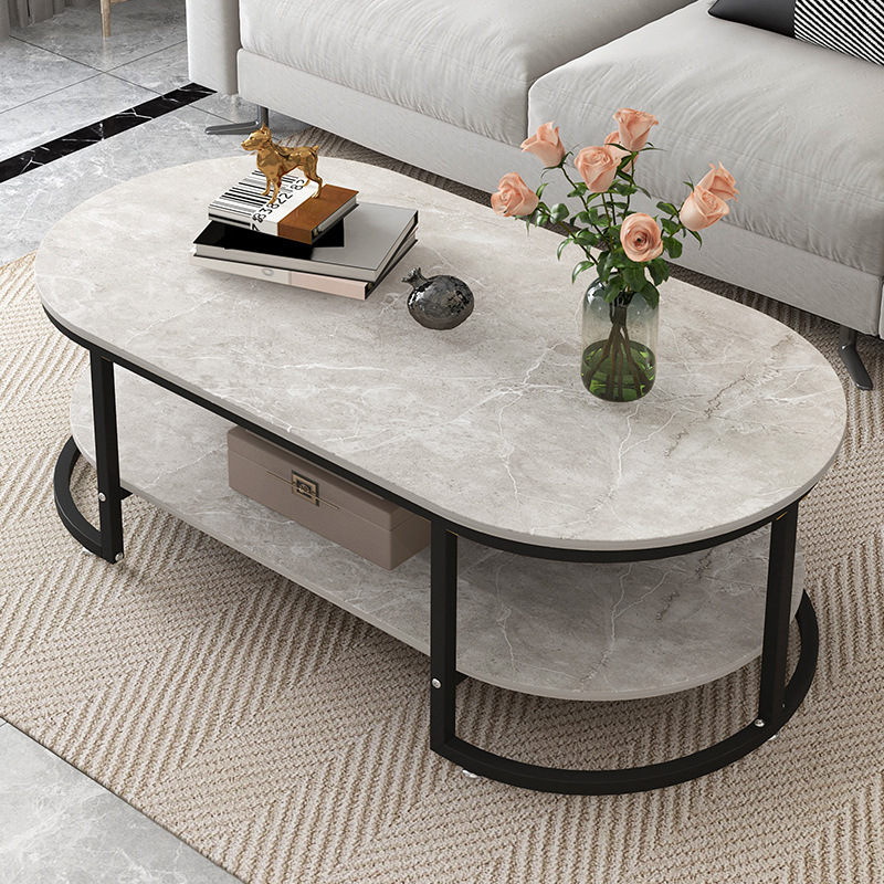 Mesa de té de estilo pequeño estilo de familia de lujo italiano mesa de té de alquiler de casa de estar sofá doméstico simple mesa de té creativa pequeña mesa redonda